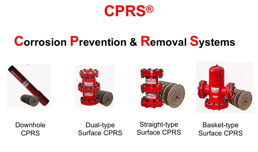 CPRS corrosion prevention and removal systems: downhole, dual-type, straight-type and basket-type